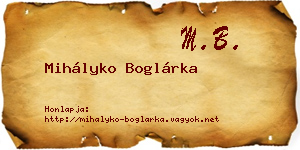 Mihályko Boglárka névjegykártya